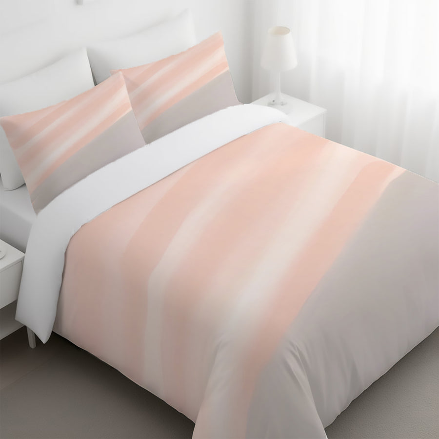 Soft Pink Diagonal Gradient Pattern Duvet Cover