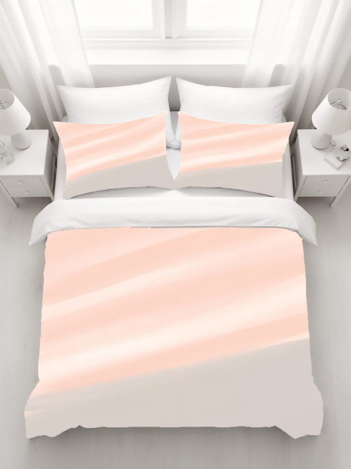 Soft Pink Diagonal Gradient Pattern Duvet Cover