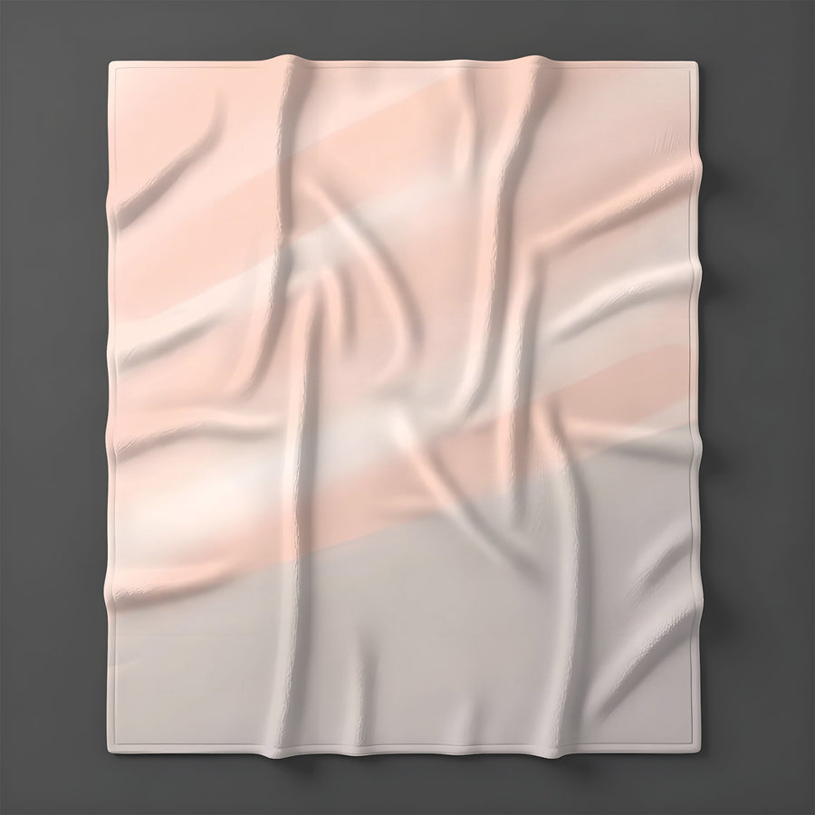 Soft Pink Diagonal Gradient Pattern Fleece Sherpa Blanket