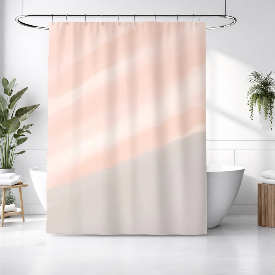 Soft Pink Diagonal Gradient Pattern Shower Curtain