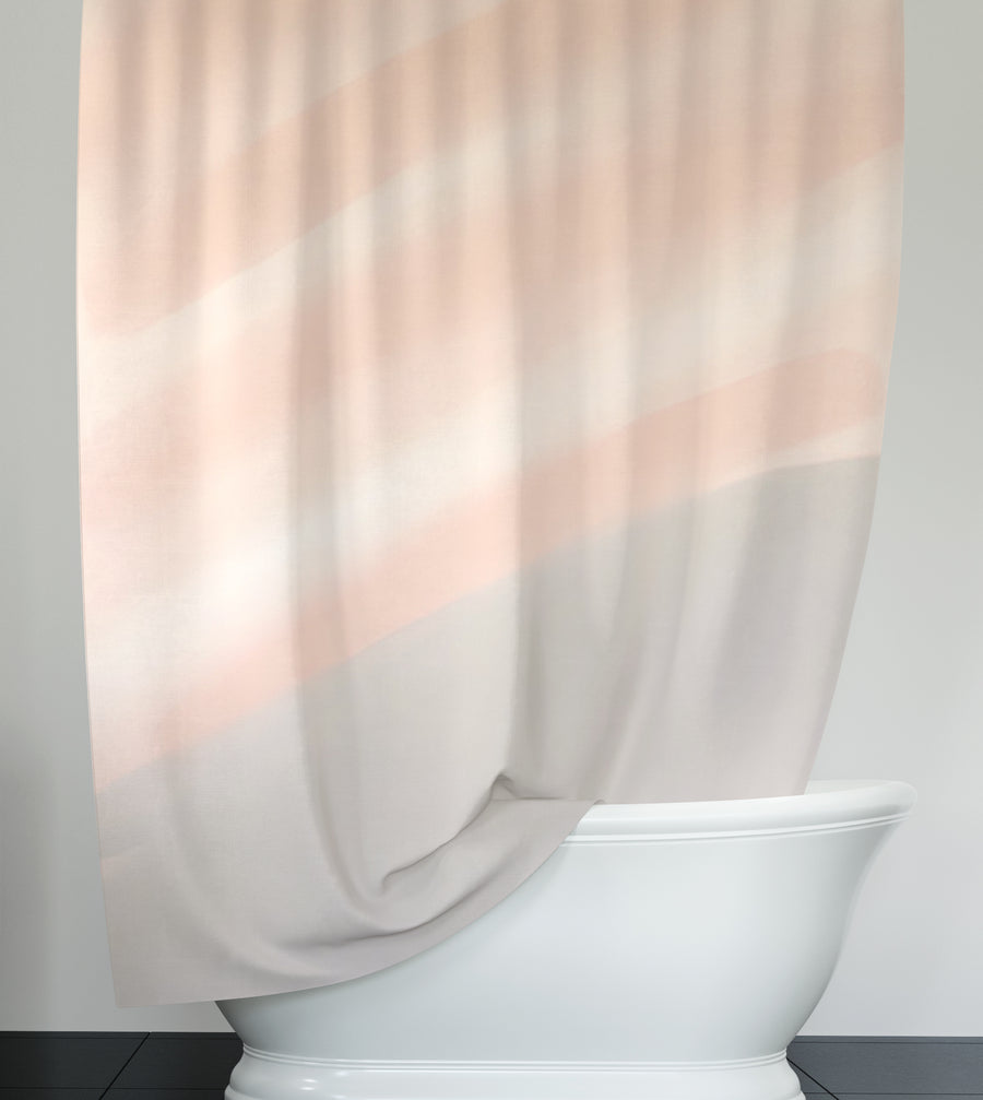 Soft Pink Diagonal Gradient Pattern Shower Curtain