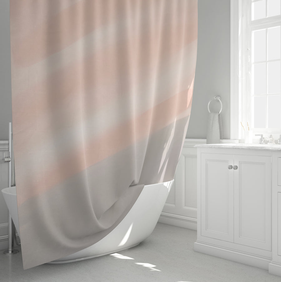 Soft Pink Diagonal Gradient Pattern Shower Curtain