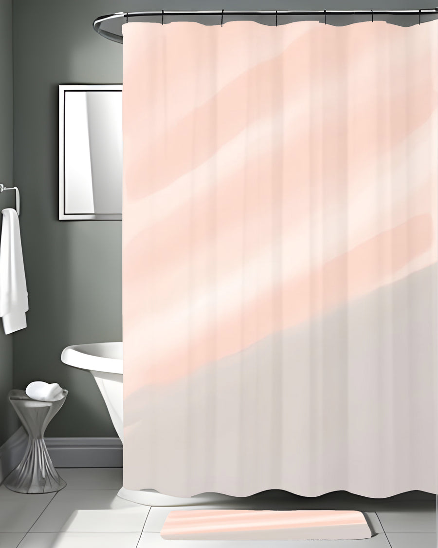 Soft Pink Diagonal Gradient Pattern Shower Curtain