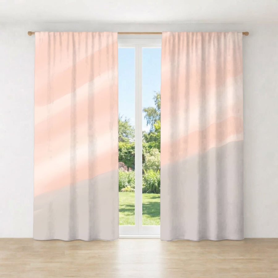 Soft Pink Diagonal Gradient Pattern Window Curtains