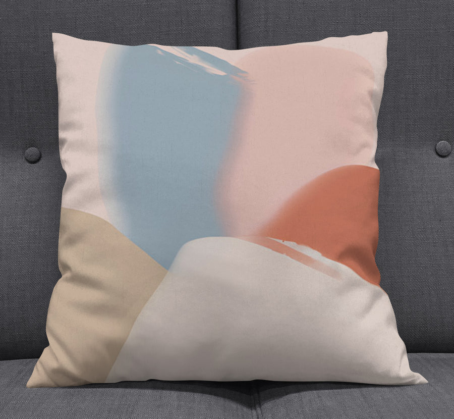 Neutral Abstract Color Block Pattern Throw Pillow Cover