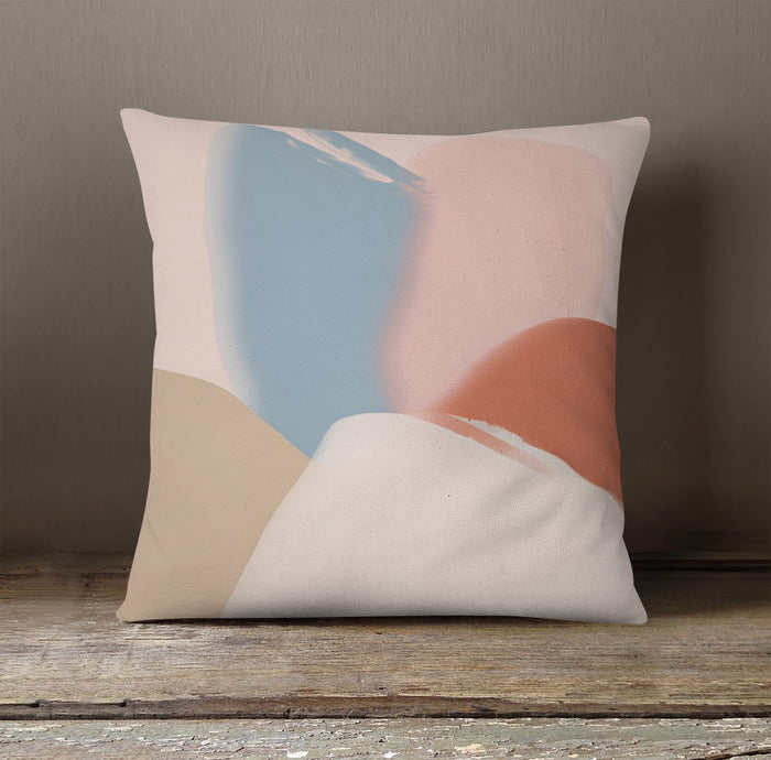 Neutral Abstract Color Block Pattern Throw Pillow Cover