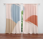 Multi Color Whimsical Abstract Shapes Window Curtains - Deja Blue Studios