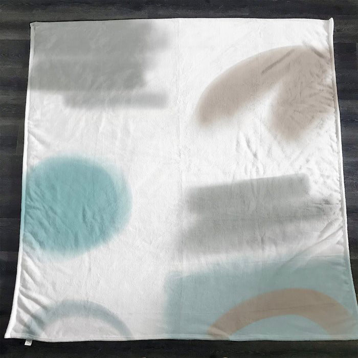Minimalist Abstract Shape Pattern Fleece Sherpa Blanket