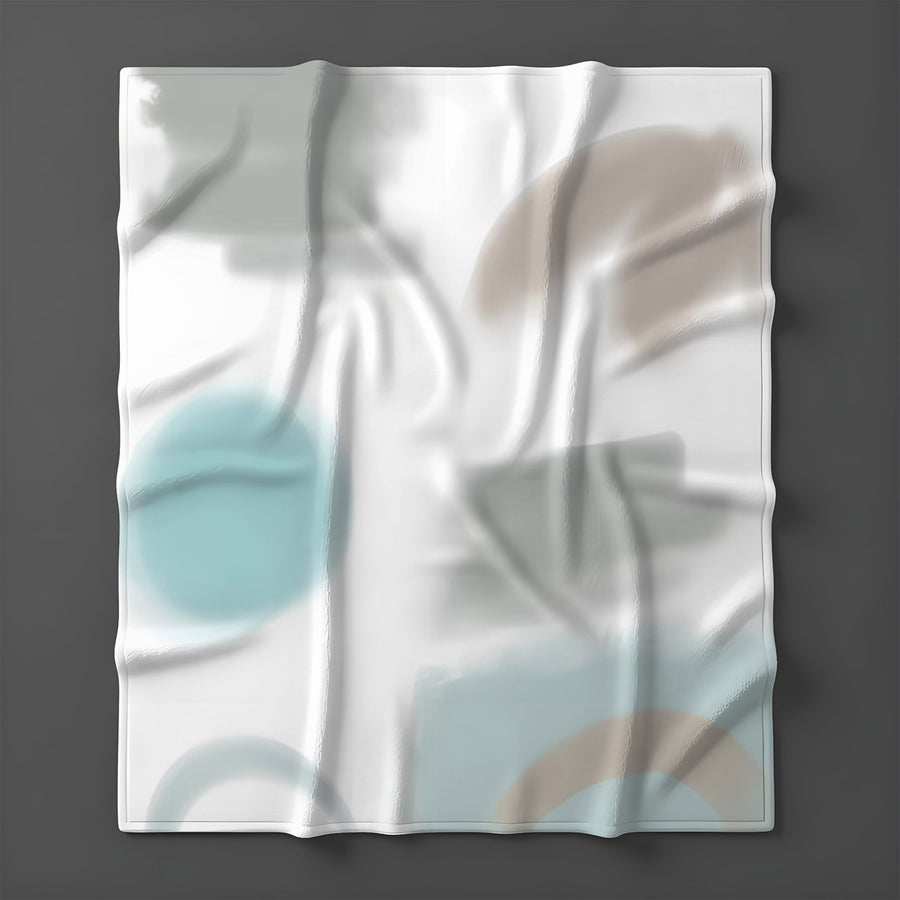 Minimalist Abstract Shape Pattern Fleece Sherpa Blanket