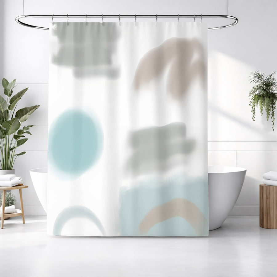 Minimalist Abstract Shape Pattern Shower Curtain