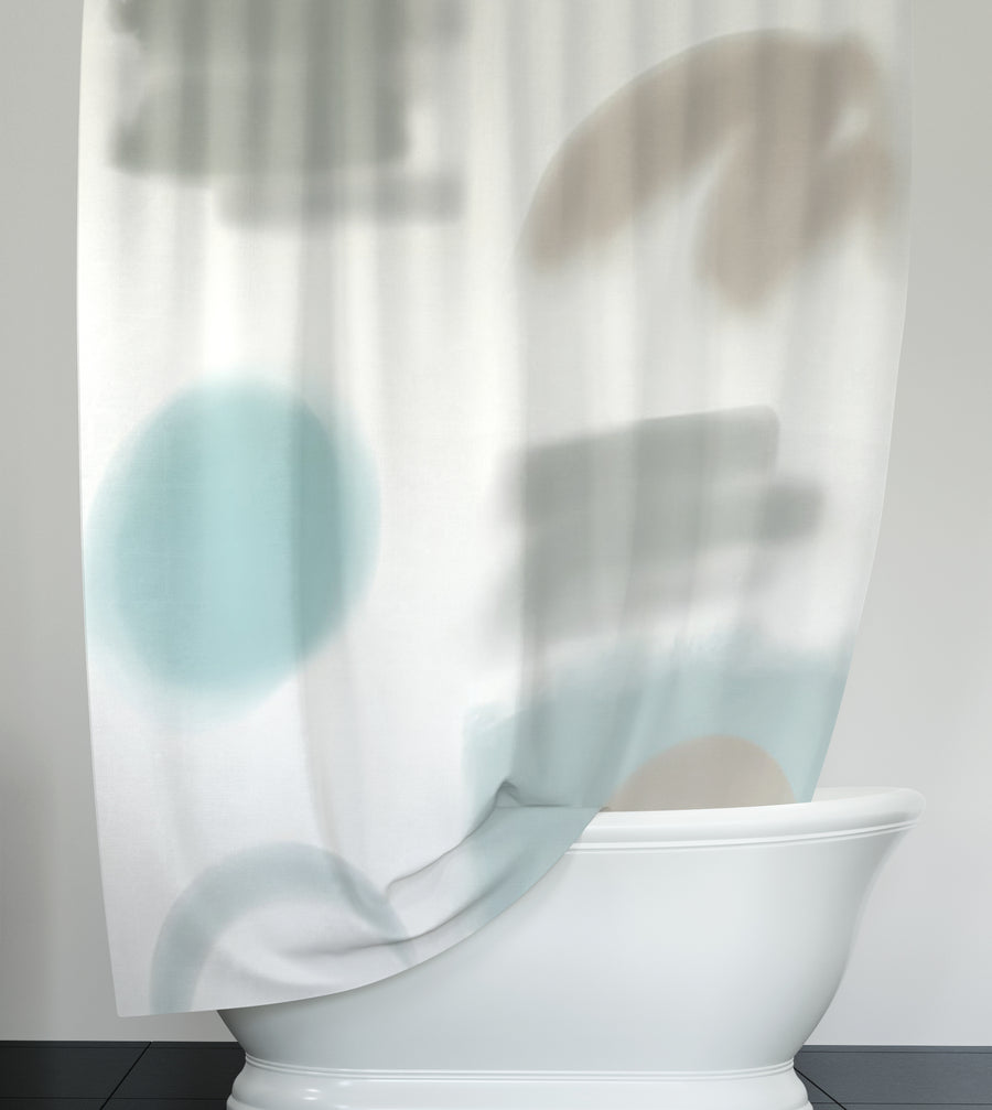 Minimalist Abstract Shape Pattern Shower Curtain