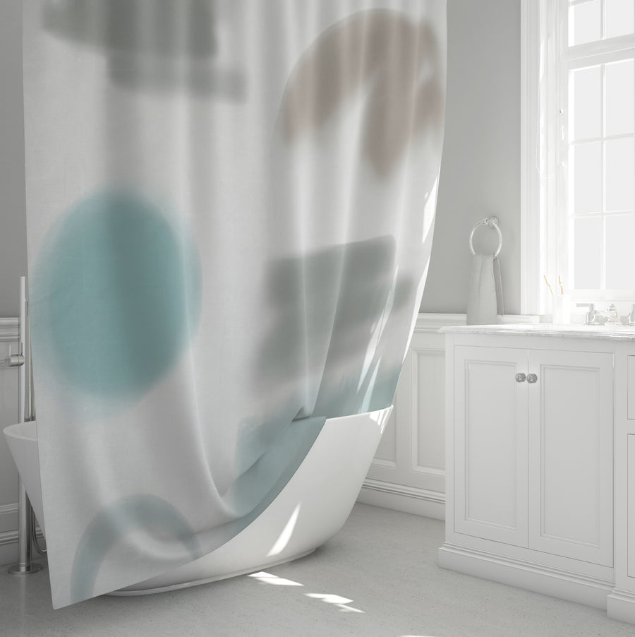 Minimalist Abstract Shape Pattern Shower Curtain
