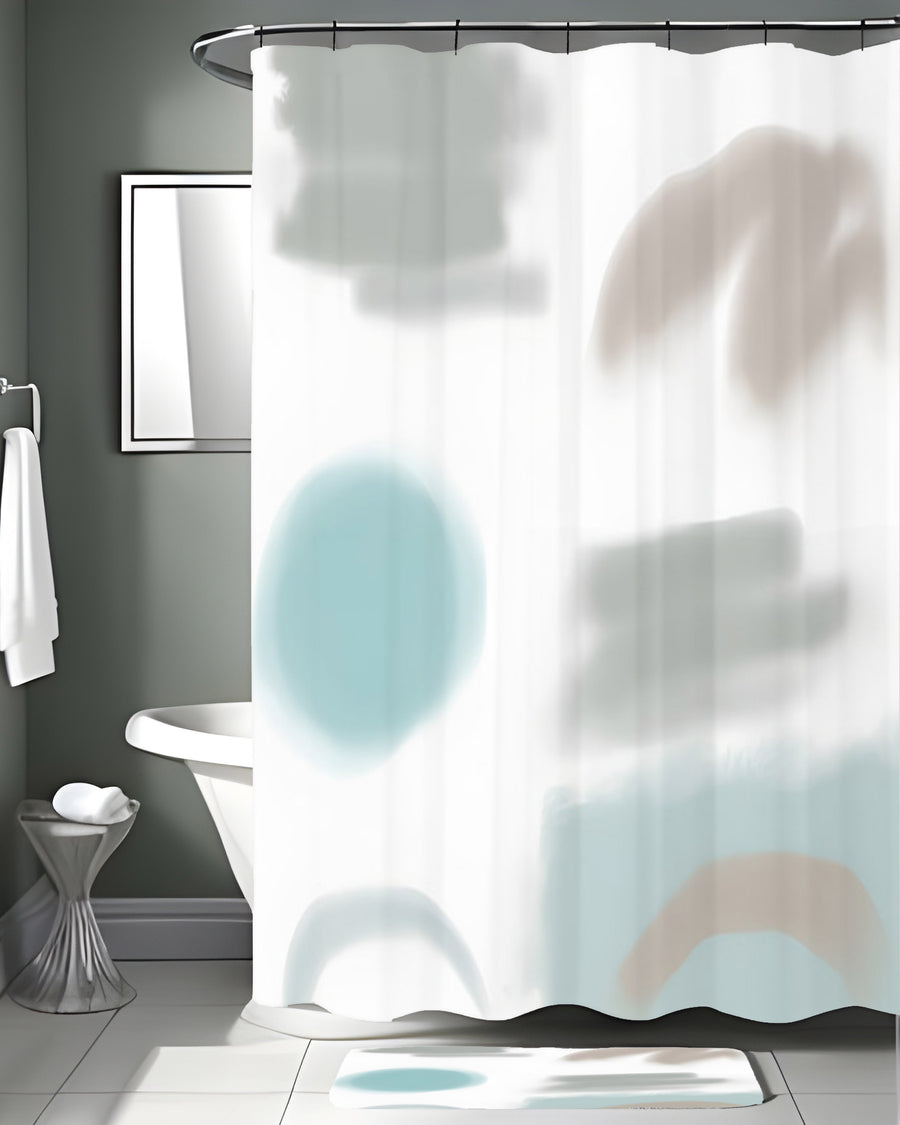 Minimalist Abstract Shape Pattern Shower Curtain