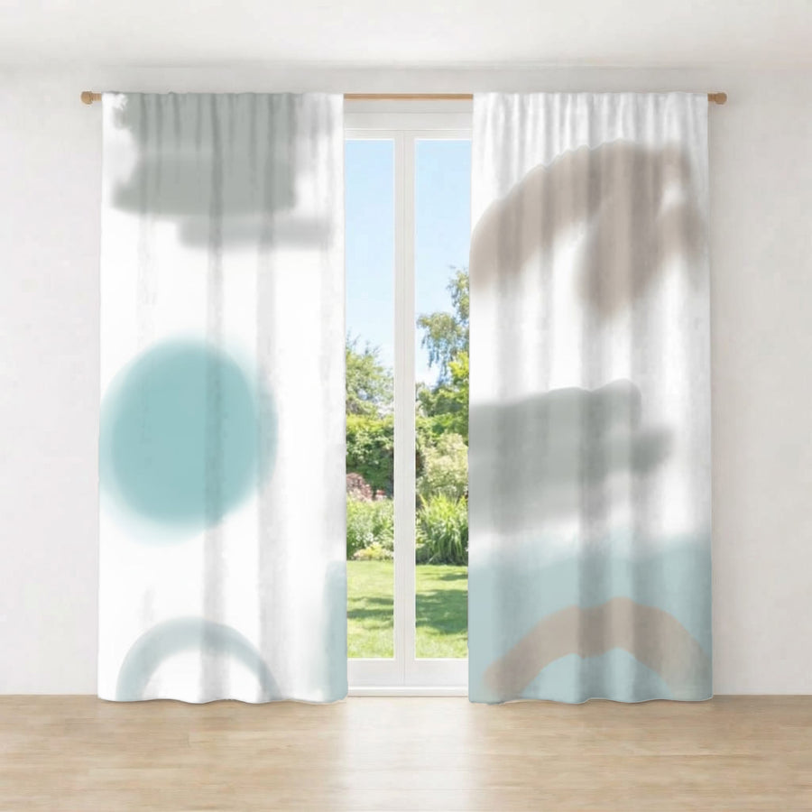 Minimalist Abstract Shape Pattern Window Curtains