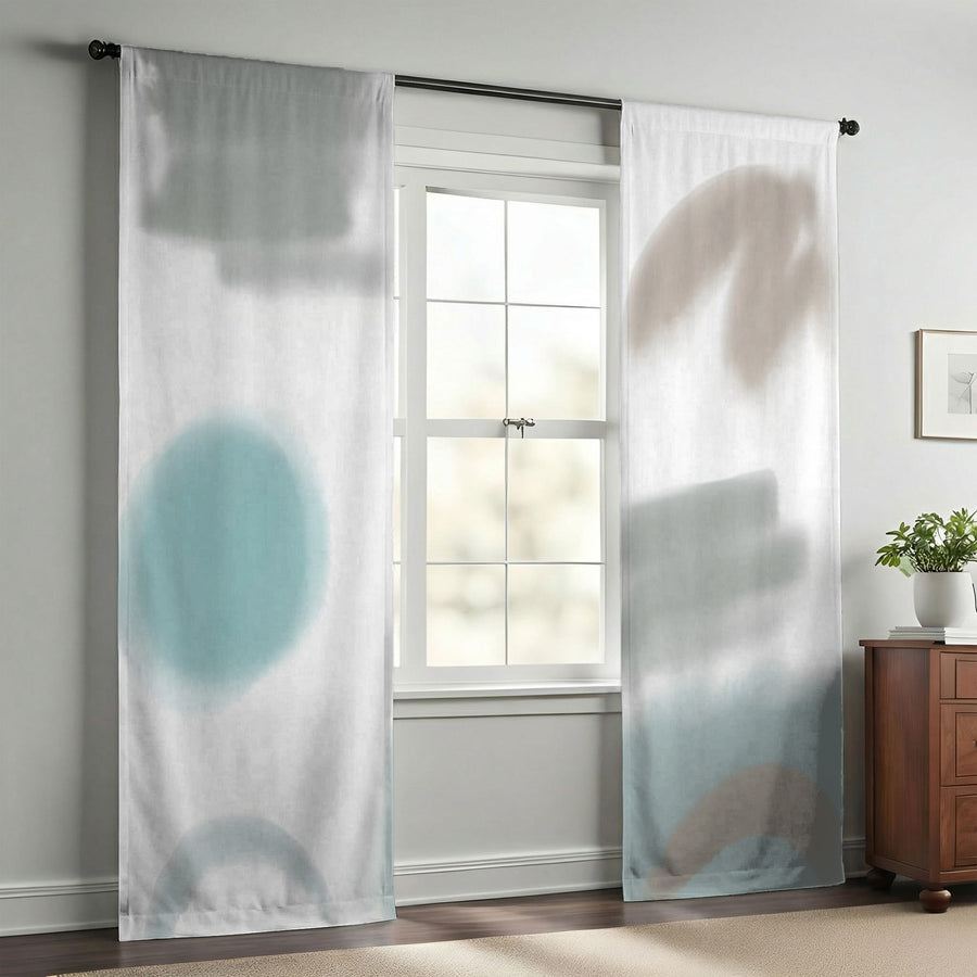 Minimalist Abstract Shape Pattern Window Curtains