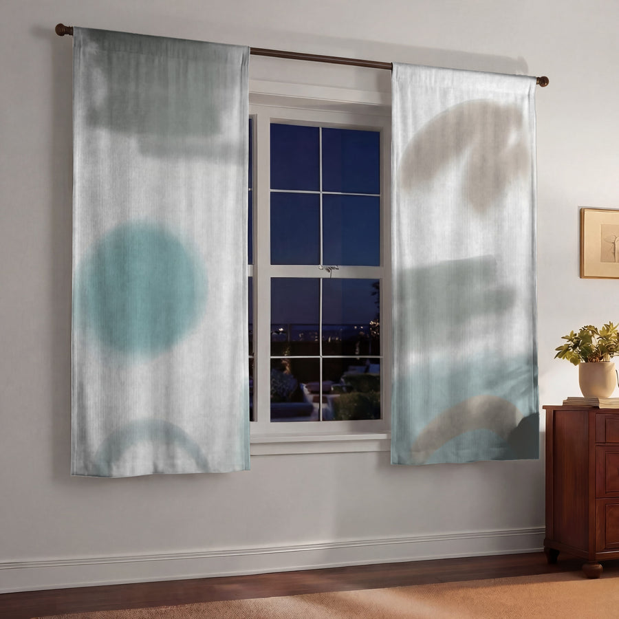 Minimalist Abstract Shape Pattern Window Curtains