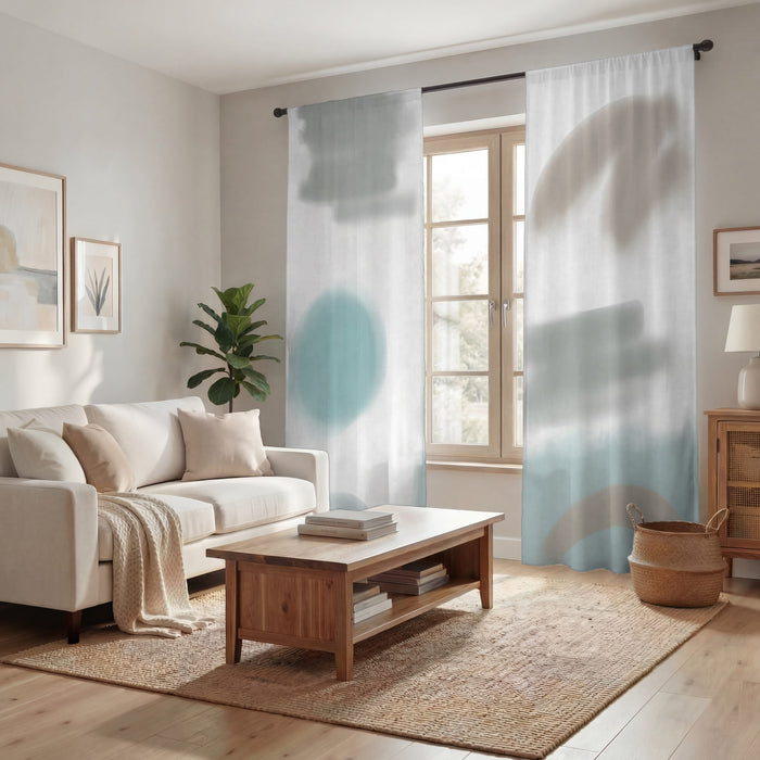 Minimalist Abstract Shape Pattern Window Curtains
