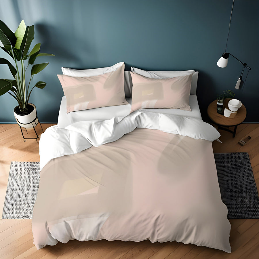 Soft Pink Abstract Shape Pattern Duvet Cover