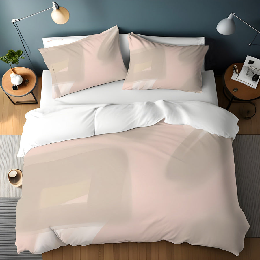 Soft Pink Abstract Shape Pattern Duvet Cover