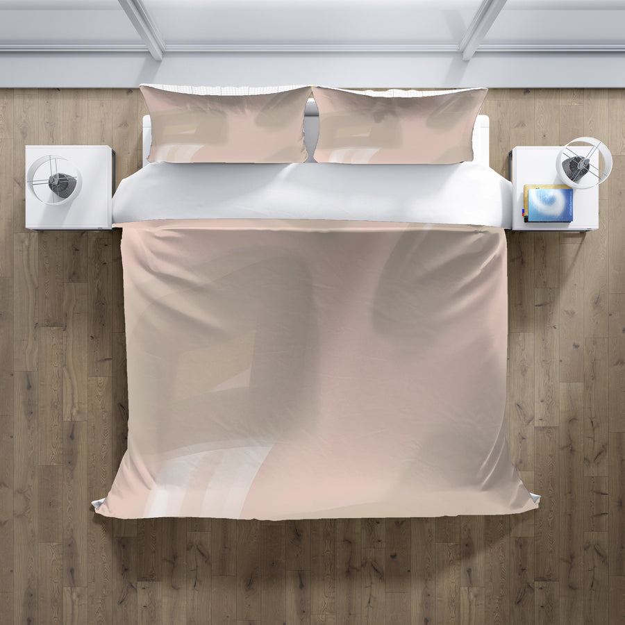 Soft Pink Abstract Shape Pattern Duvet Cover