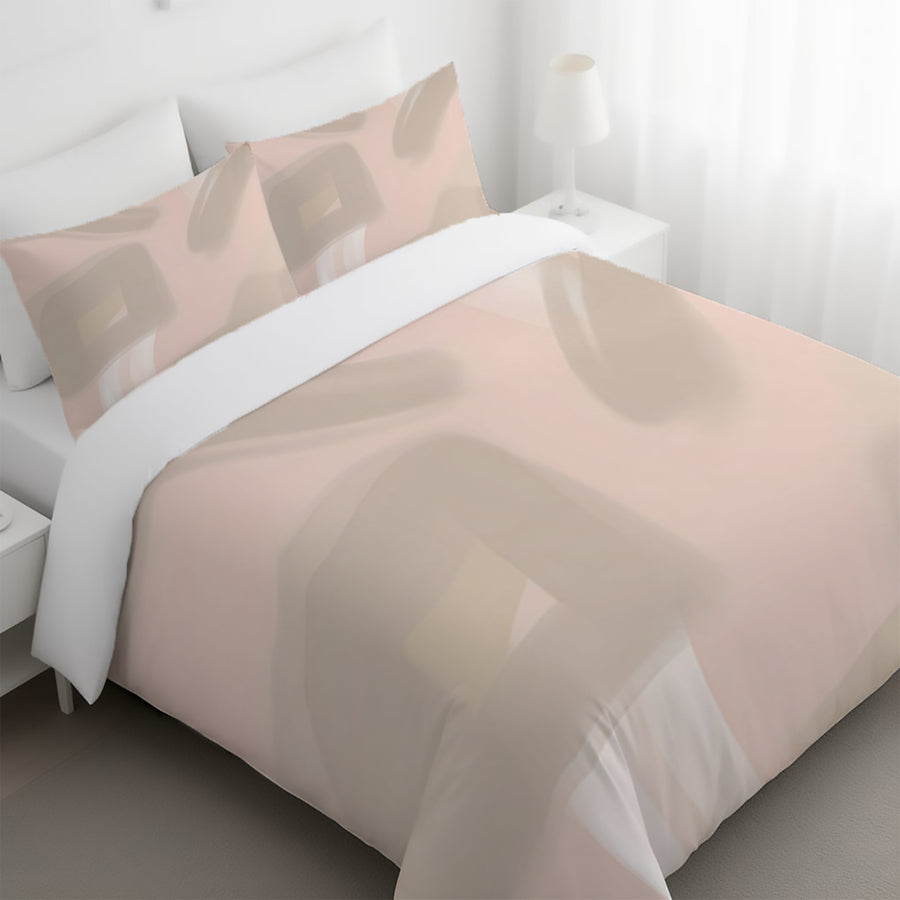 Soft Pink Abstract Shape Pattern Duvet Cover