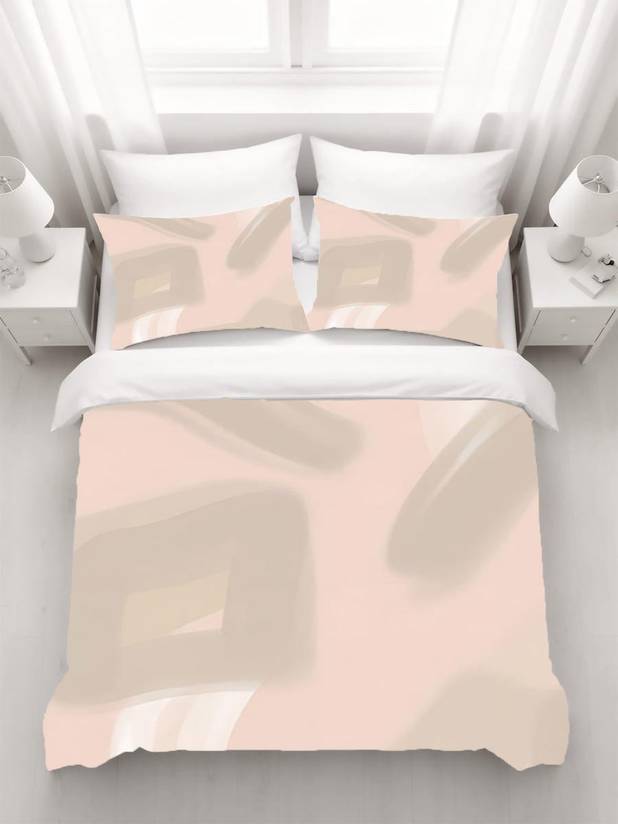 Soft Pink Abstract Shape Pattern Duvet Cover