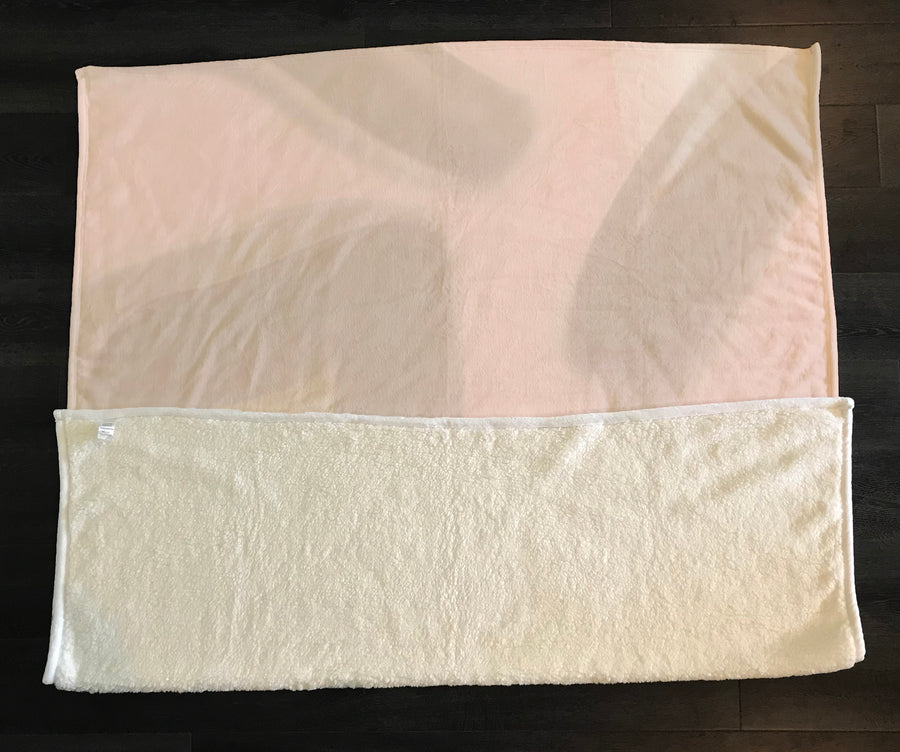 Soft Pink Abstract Shape Pattern Fleece Sherpa Blanket