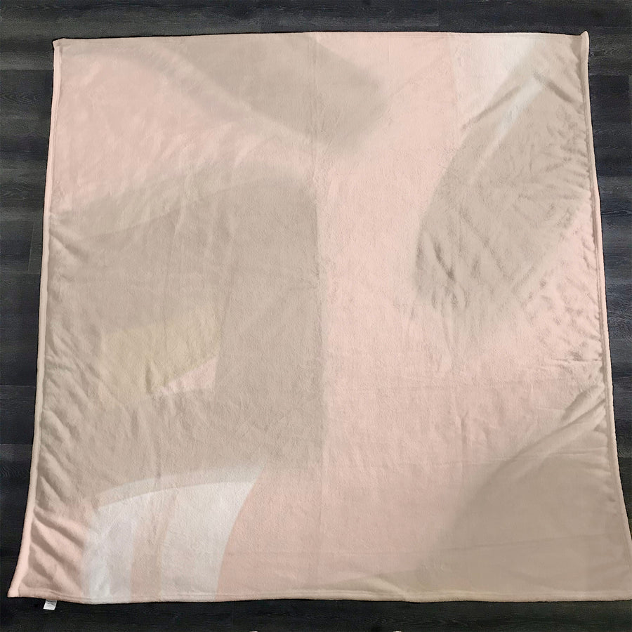 Soft Pink Abstract Shape Pattern Fleece Sherpa Blanket