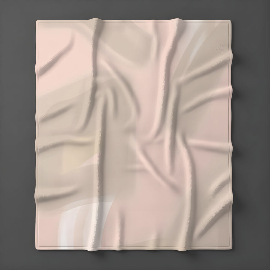 Soft Pink Abstract Shape Pattern Fleece Sherpa Blanket