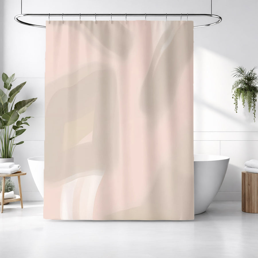 Soft Pink Abstract Shape Pattern Shower Curtain