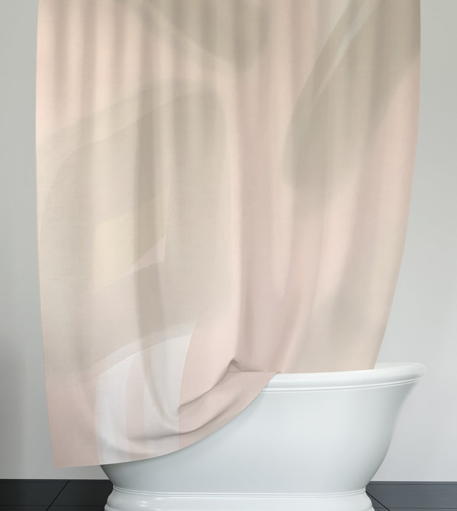 Soft Pink Abstract Shape Pattern Shower Curtain