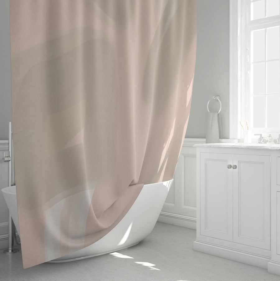 Soft Pink Abstract Shape Pattern Shower Curtain