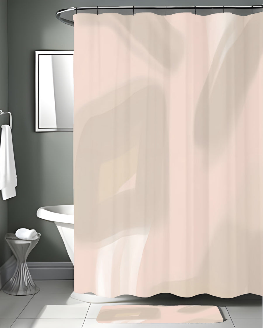 Soft Pink Abstract Shape Pattern Shower Curtain