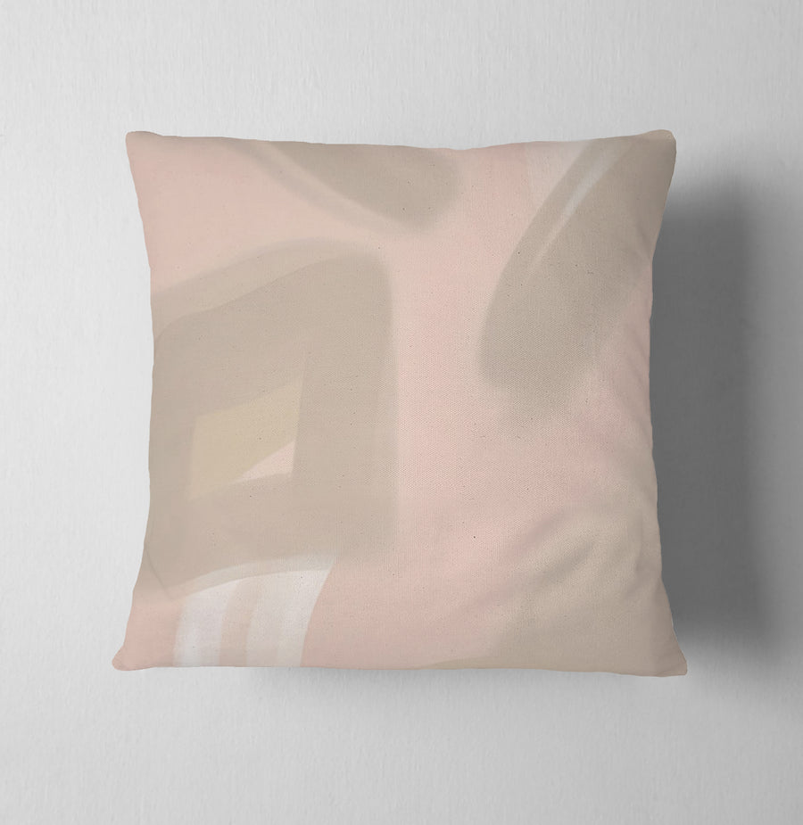 Soft Pink Abstract Shape Pattern Throw Pillow Cover