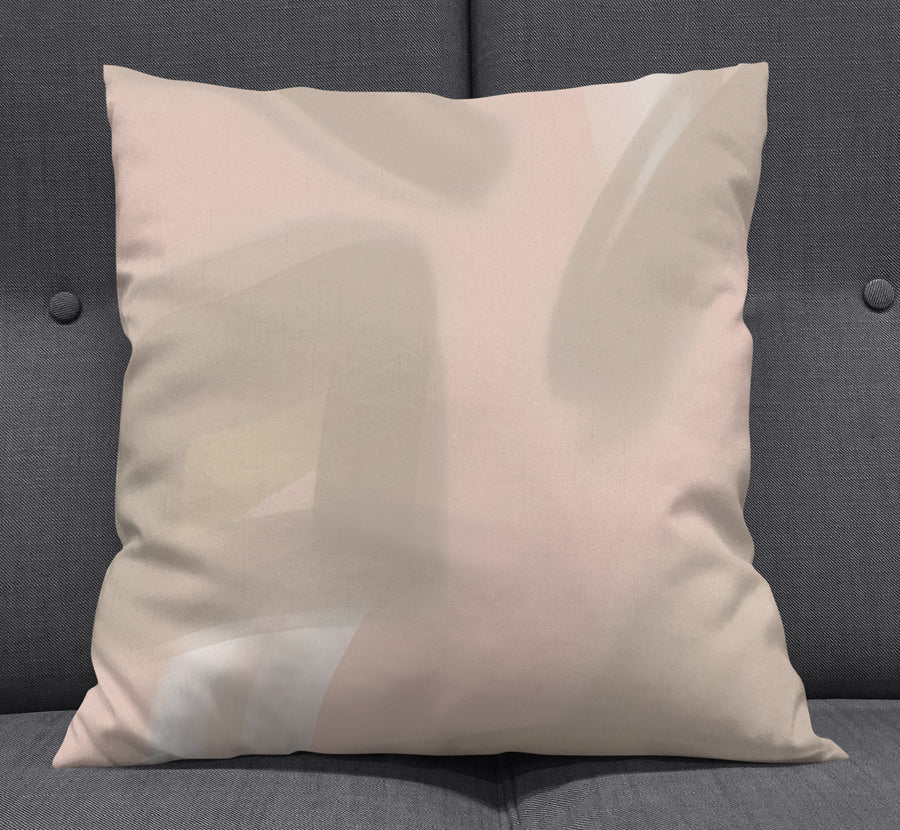 Soft Pink Abstract Shape Pattern Throw Pillow Cover