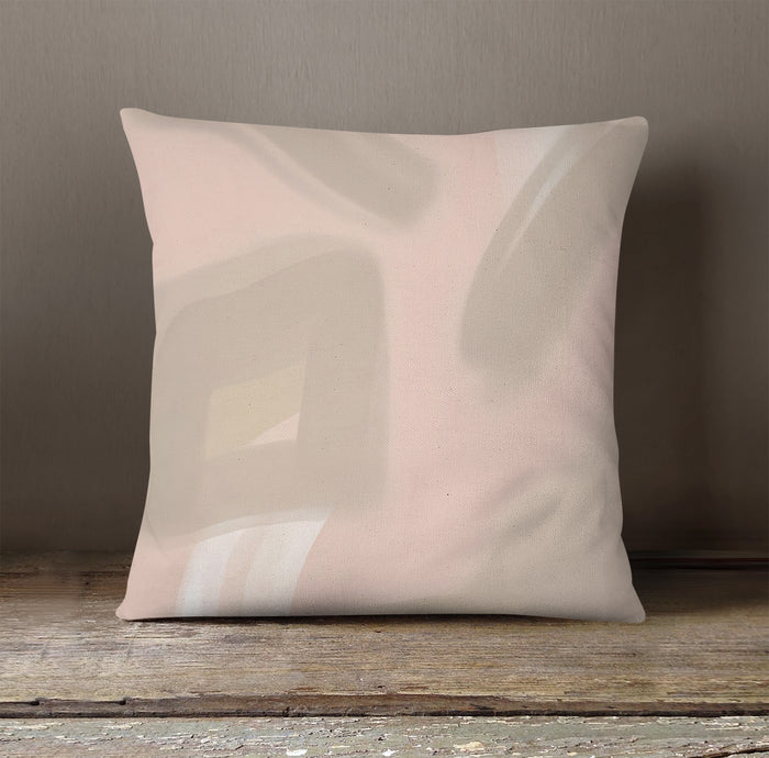 Soft Pink Abstract Shape Pattern Throw Pillow Cover