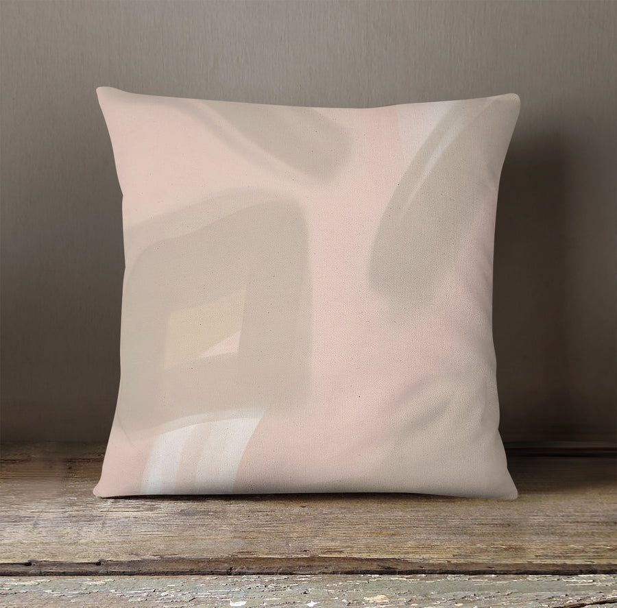 Soft Pink Abstract Shape Pattern Throw Pillow Cover