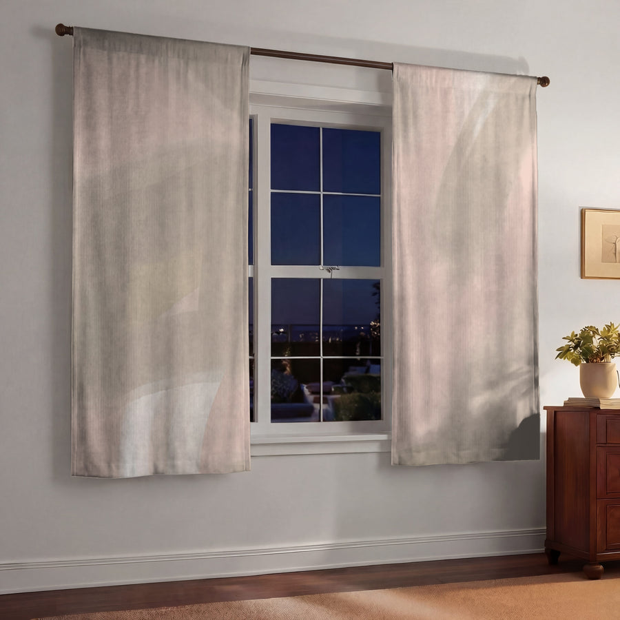 Soft Pink Abstract Shape Pattern Window Curtains