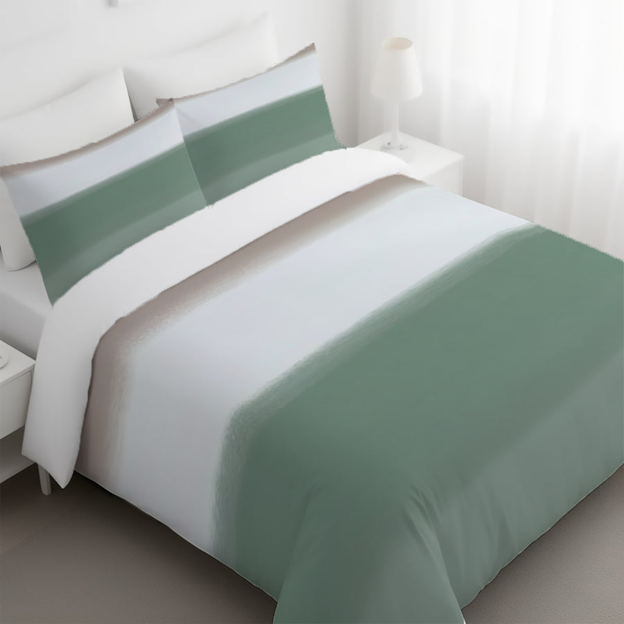 Green Horizontal Gradient Field Pattern Duvet Cover