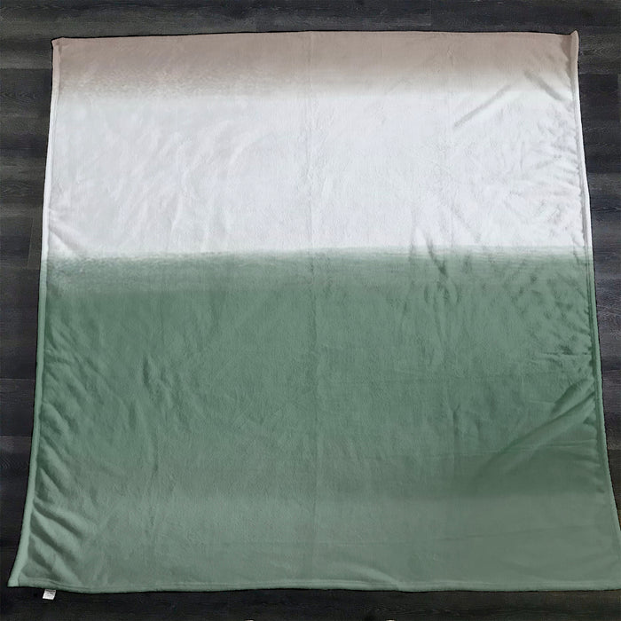 Green Horizontal Gradient Field Pattern Fleece Sherpa Blanket