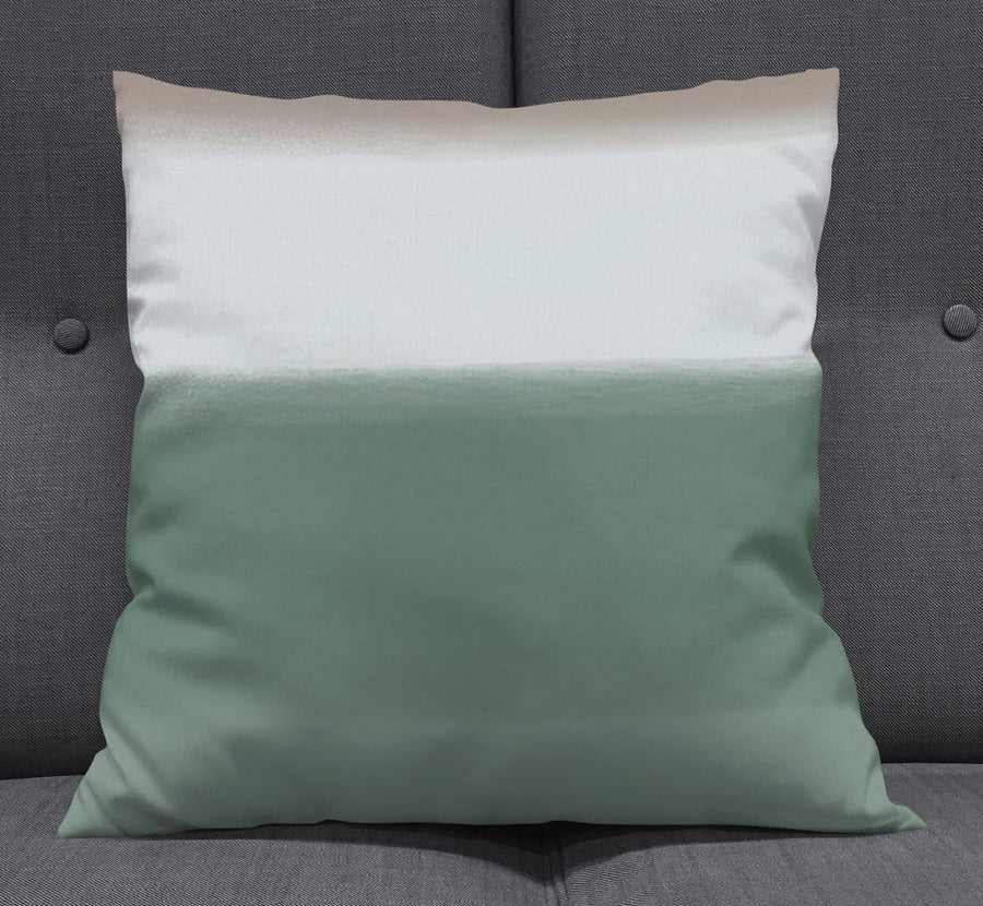 Green Horizontal Gradient Field Pattern Throw Pillow Cover