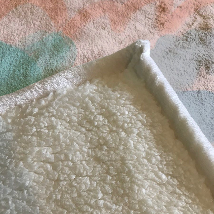 Multicolor Abstract Brushstroke Pattern Fleece Sherpa Blanket