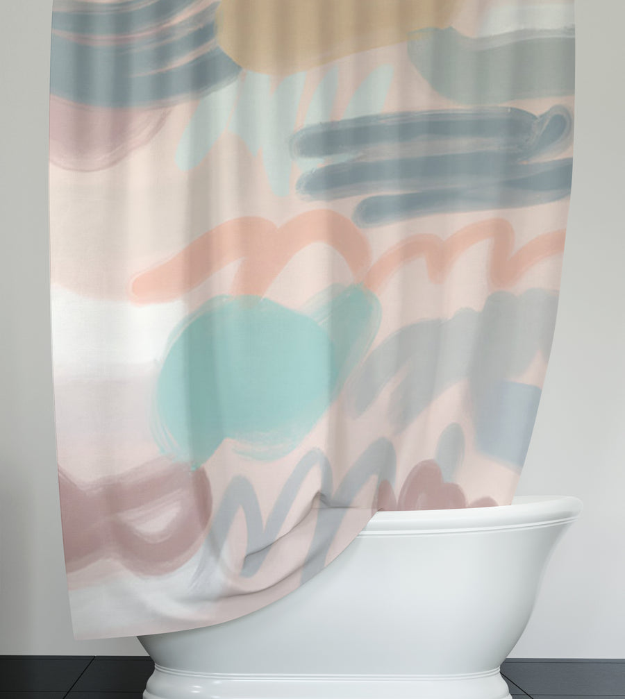 Multicolor Abstract Brushstroke Pattern Shower Curtain