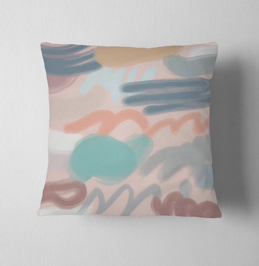 Multicolor Abstract Brushstroke Pattern Throw Pillow Cover