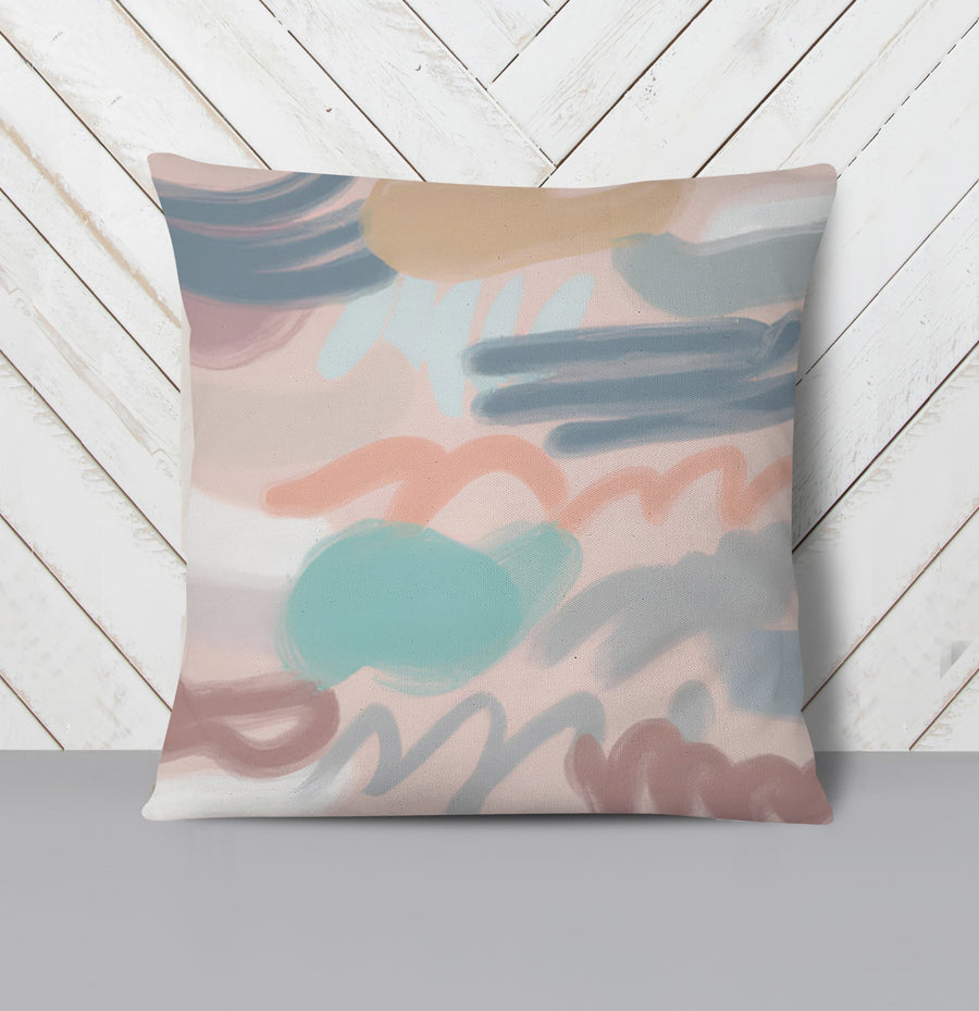 Multicolor Abstract Brushstroke Pattern Throw Pillow Cover