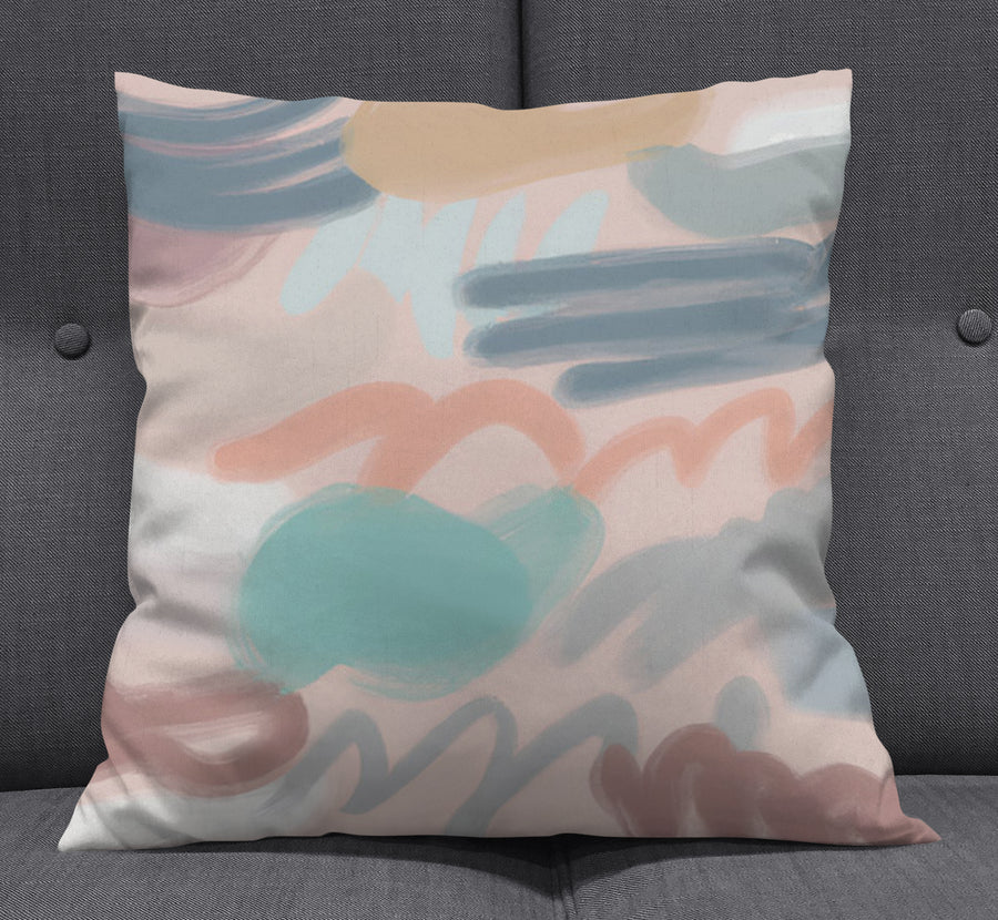 Multicolor Abstract Brushstroke Pattern Throw Pillow Cover