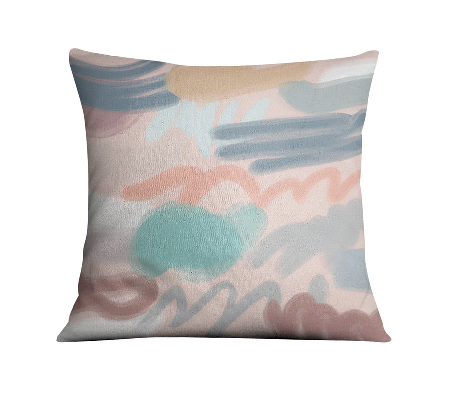 Multicolor Abstract Brushstroke Pattern Throw Pillow Cover