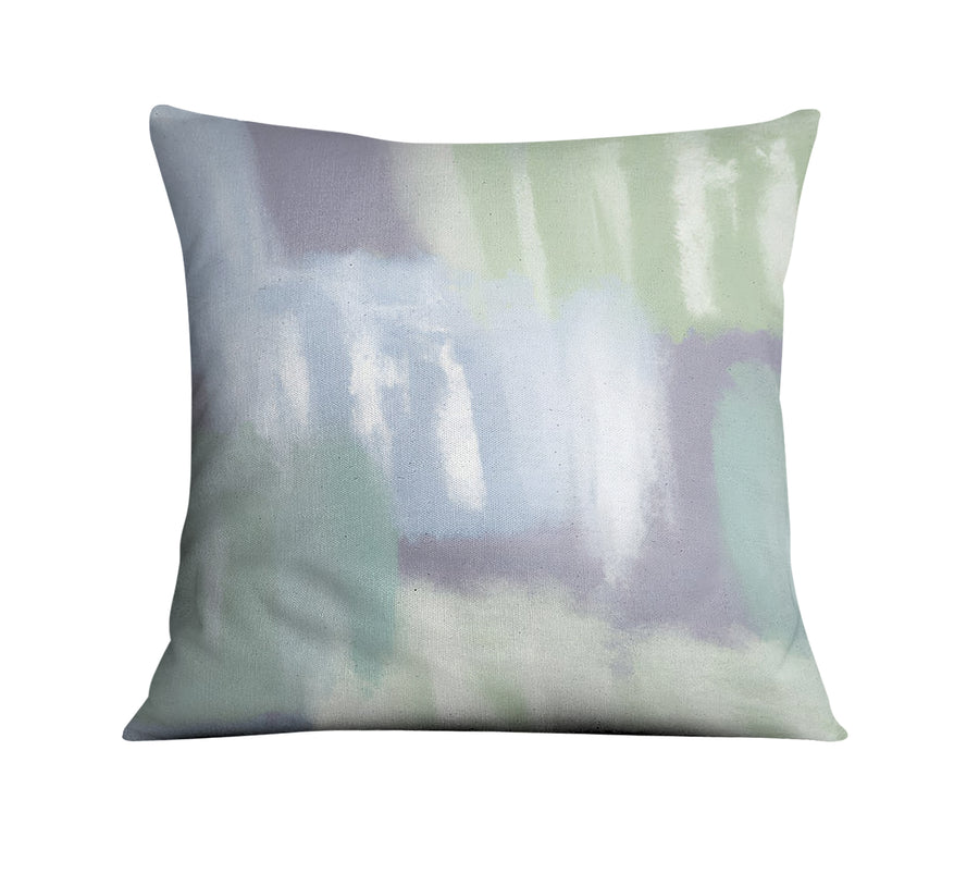 Soft Blue and Green Abstract Texture Pattern Throw Pillow Cover
