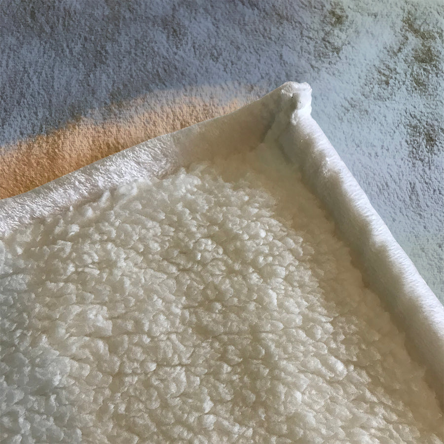 Muted Multicolor Abstract Brush Pattern Fleece Sherpa Blanket