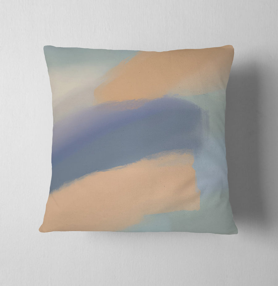 Muted Multicolor Abstract Brush Pattern Throw Pillow Cover
